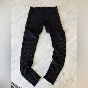Free People Lace Leggings Black Size Large NWT